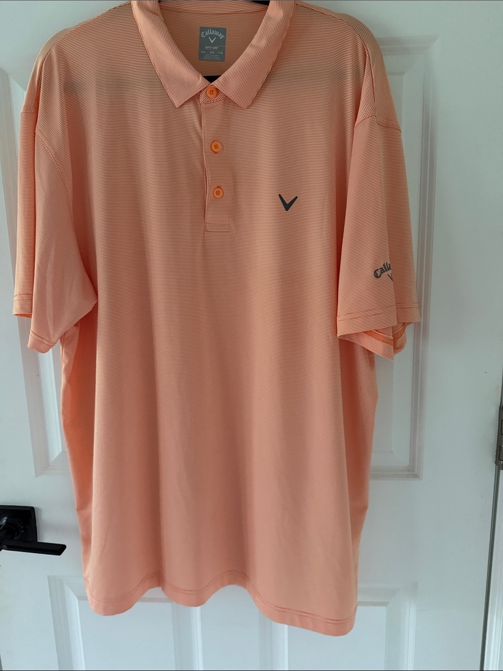 Callaway Men's Orange Striped Short-Sleeve Golf Polo